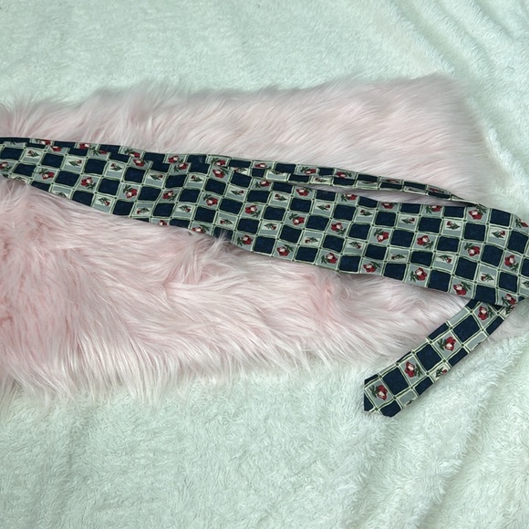 Ricci como- firenze 100% Silk Tie with Floral Checkered Design - Picture 3 of 5